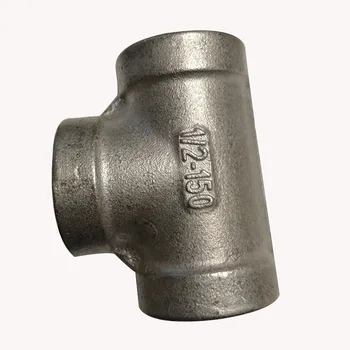 1 / 2 polegadas tee 304 de aço inoxidável forjado tubo de aço, usado para construir prateleiras, encaixes de tubulação de água, adequado para a meia polegada de tubo de