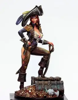 1/24 Modelo De Resina Kit De Construção De Figura Feminina Pirata