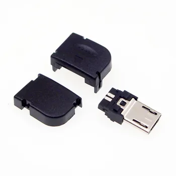 10set DIY 3 em 1 Micro USB 5P Plugue Macho de Arame Soldada Tipo 90 degreen