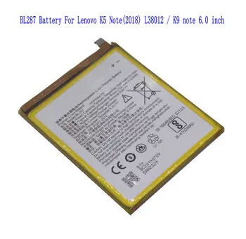 1x 3760mAh 14.3 Wh BL287 Substituição da Bateria Para Lenovo K5 Nota De 2018 L38012 / K9 nota 6,0 polegadas Baterias