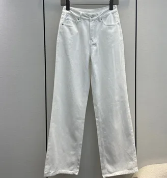 2023 de Alta qualidade, Design de Moda Nova Mulher Casual Simples e Versátil, a calça Jeans Slim com Pernas Retas e Largas Pernas