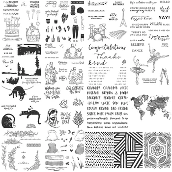 2023 janeiro-abril de Mini Catálogo Claro Selos Feliz Aniversário Gratidão Desejos Palavras Selos para DIY Elaboração de Cartão de Fazer 2023