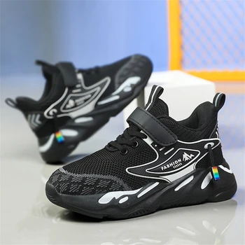 2023 Respirável Garoto Sapatilha Sapatos Meninos Malha Tênis de Basquete de Moda Casual Sapatos Confortáveis Sapatos de Treino para Crianças