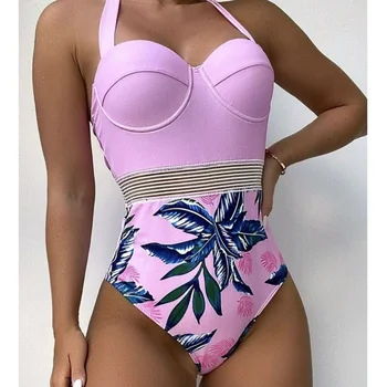 2023 Sexy Maiô Fechado o Swimwear das Mulheres Push-Up Natação Desgaste Bodysuit de Praia, maiôs moda praia Piscina Banhista