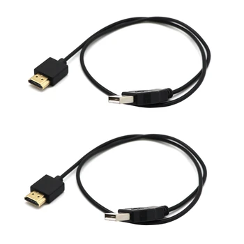 2X HDMI 1.4 Macho Para USB 2.0 Plug Conector do Adaptador de Carregador Cabo Conversor