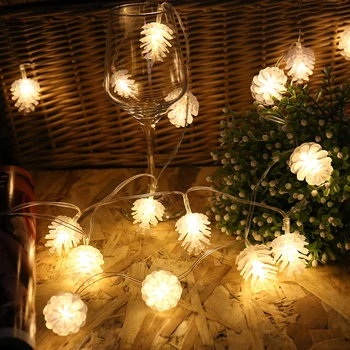 3M 20 LED de Ano Novo de Seqüência de caracteres de Fadas Luz pinha Decorações para Árvores de Natal para a Casa o natal, Árvore de Natal Guirlanda de Ano Novo CONDUZIU a Luzes