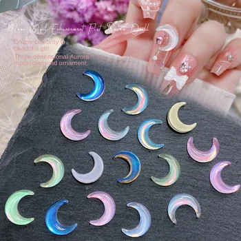 50/100 peças de Resina Prego Encantos da Lua Prego Acessórios Candy Color Kawaii Prego Jóias de Macaron 3D Menina Bonita Manicure Acessórios