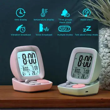 500mAh Prático Relógio Despertador Decorativos de Despertar Função Portátil de Cabeceira Recarregável Relógio Despertador