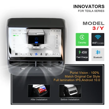 7.0 polegadas de Tela do Android Para o Tesla Model 3 Y Visualização Traseira do Painel de Controle de Ar condicionado IPS Multimédia Player Radio