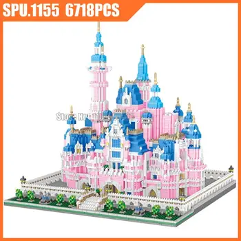 8025 6718pcs Garota Mundo Arquitectura Grande Castelo Mini Diamond Blocos de Construção de Brinquedo Tijolo