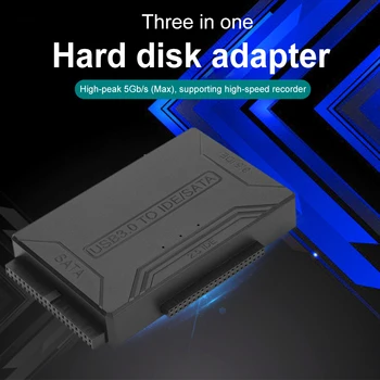 A USB 3.0 SATA/IDE Adaptador de 5Gbps SATA/IDE Para USB 3.0 Adaptador de disco Rígido US/eu/UK/AU Plug Universal 2.5/3.5 Polegadas HDD SSD