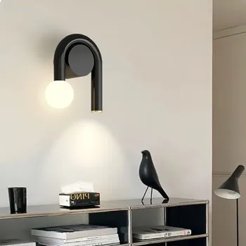 Ajustável em forma de U, DIODO emissor de proteção para os olhos de cabeceira lâmpada de parede anti-luz azul ins moderno, simples, as linhas de design do quarto lâmpada de parede