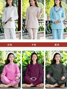 as mulheres de alta qualidade de algodão e linho terno yoga, o tai chi taiji kung fu uniformes de ginástica roupa azul/verde