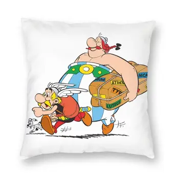 Asterix E Obelix Capa de Almofada 45x45cm Decoração de Impressão 3D Cartoon Jogar Travesseiro Caso para o Carro do Lado do Dobro