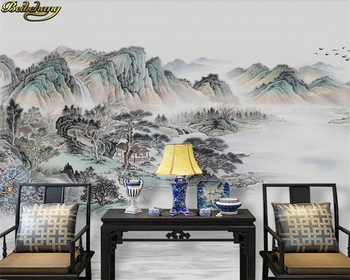 beibehang 3d papel de parede mural de estilo chinês novo resumo de tinta paisagem mural, papel de parede, papéis de parede decoração da casa