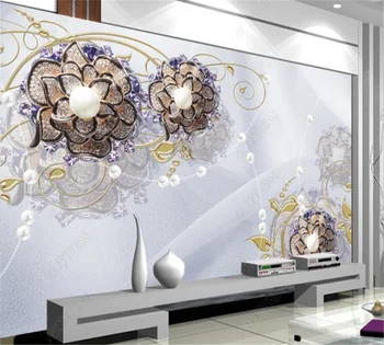 beibehang High-end papel de parede personalizado fotos 3D Bonito Europeu de jóias de luxo flores PLANO de fundo de parede papel de parede