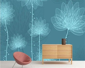 beibehang Mural Personalizado papéis de parede decoração Elegante Fantasia Flores Azul rolo de papel de parede TV Sofá de Fundo 3d papel de parede mural