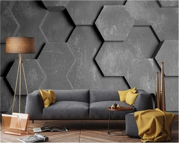 beibehang papel de parede 3d Personalizado ya preto moderna de moda polígono estéreo estilo TV sofá papel de parede de fundo mural