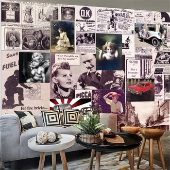 beibehang papel de parede Grande sofá da sala de TV mural de papel de parede 3D Café Monroe retro personalidade KTV, bar papel de parede