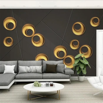 beibehang papel de parede Personalizado 3D estéreo Nórdicos minimalista metal resumo círculo de PLANO de fundo de parede de sala de estar, quarto, papel de parede 3d