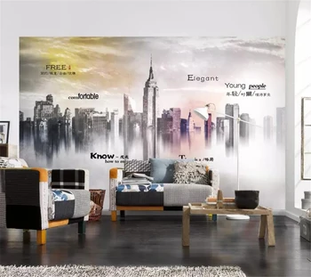 Beibehang Personalizada Foto de papel de Parede 3d Fresco Europeu de Tinta Arquitetura TV da sala de estar de plano de Fundo de parede, papel de parede, papel de parede 3d