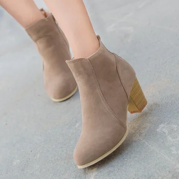 Botas para Mulher Outono Inverno De 2022 Chunky Salto Zip Sapatos de Moda de Luxo Chelsea Tornozelo Botas femininas Tamanho 41