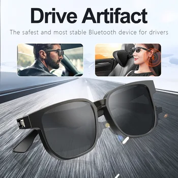 BT 5.0 Smart Bluetooth Óculos Abrir Fones de Ouvido mãos livres Vidro Polarizado,sem Fio Bluetooth 5.0,AI de Áudio da Música Óculos de sol