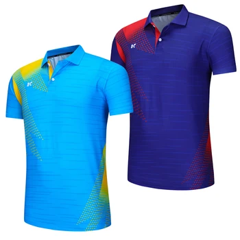 Camisolas de Badminton Shirts para os Homens as Mulheres de Manga Curta de Badminton Camiseta de Desporto Golfe, Voleibol, Tênis, Camisa de Roupas Execução Camisas