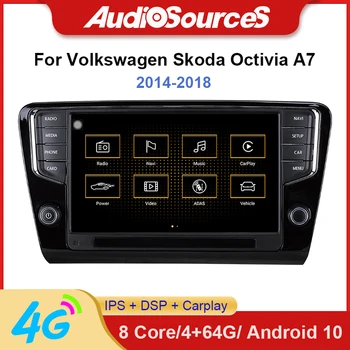 CarPlay auto-Rádio de Navegação 9 polegadas Multimídia Vídeo Player Para VW Skoda Octavia A7 2014-2018 Construído em Canbus Sistema de Energia Inteligente