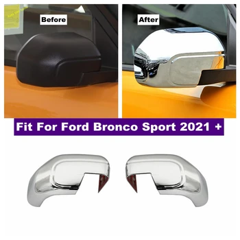 Chrome Porta, Espelho Retrovisor Decoração Protetor De Shell Do Alojamento Da Tampa De Acabamento Para Ford Bronco Esporte 2021 - 2023 Acessórios Do Exterior