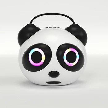 Dos desenhos animados do Panda compatíveis com Bluetooth, alto-Falante, RGB LED de Luz Portátil TWS sem Fio de alto-Falante Estéreo Mini Pequeno alto-Falante