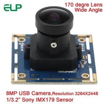 ELP 170 graus de Ângulo Amplo Câmera Webcam USB2.0 de Visão de Máquina HD de 8MP IMX179 CMOS Módulo da Câmera Para Máquina de Venda directa