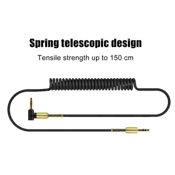 Estilingue cabo de áudio de 3,5 mm cabo macho-macho AUX de áudio cabo de primavera cabo do fone de ouvido do carro de cabo AUX