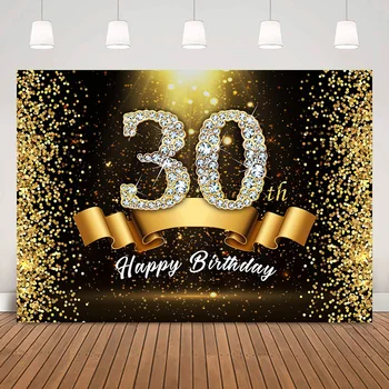 Feliz Aniversário de 30 anos de plano de Fundo para Decorações do Partido Bokeh Glitter Pontos Foto Brilhante Adultos Personalizada de Aniversário pano de Fundo de Suprimentos Prop