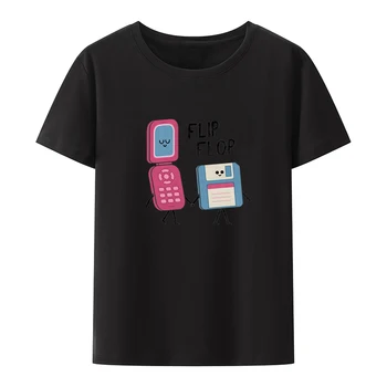 FLIP FLOP Y2K T-shirts Legal Caráter Único de Vestuário Feminino das Mulheres de Camisa de Mulher Roupa Bonito Xxx Dom Camisa Camisetas Mujer
