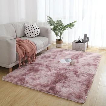 Frete grátis Nórdicos minimalista sofá de cabeceira tapete longos cabelos tie-dye cobertor sala de estar, quarto, tapete antiderrapante, tapete