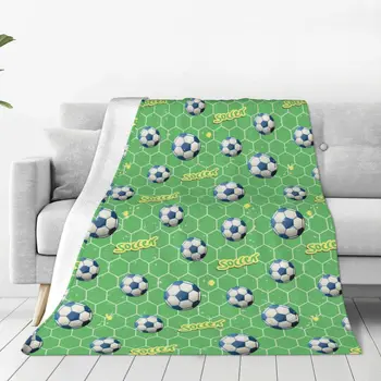 Futebol Amante de Esportes Cobertor de Flanela Têxteis de Decoração Portátil Quente Jogue Manta para Sofá de Casa Quilt