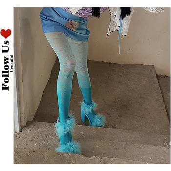 Gradiente de meia-Calça de Verão de Veludo Cor dos Doces Calças Leggings para Mulheres Lolita Colorblock Porão Plus Size Meias para Saias