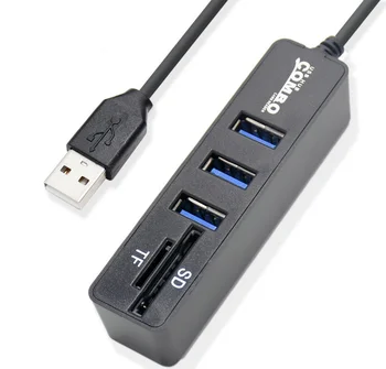 Hub USB 2.0 Hub USB Divisor de Alta Velocidade 3 6 Portas 2.0 Hub TF Leitor de Cartão SD, Tudo Em Um Para PC Acessórios de Computador