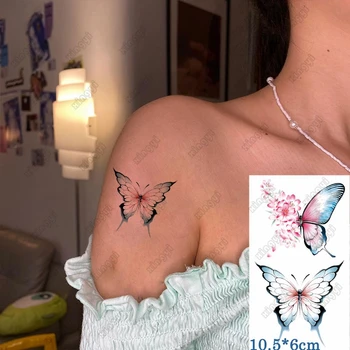 Impermeável da Etiqueta Temporária Tatuagem de Borboleta de Asas de Flores Filhos do Braço, do Pulso de Transferência de Água Falso Tatto Corpo Art Mulheres Homens