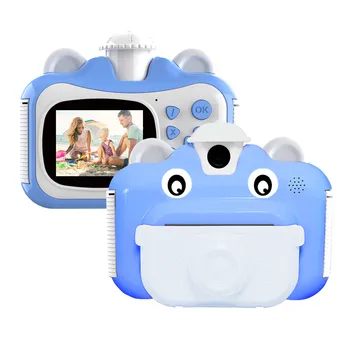 Instantâneas de Impressão Câmeras Crianças Câmera de 2.4 Polegadas, Ecrã de Gravação de Vídeo de 1080P Zero Tinta 180 Lente de Rotação com a Impressão de Papel para Crianças