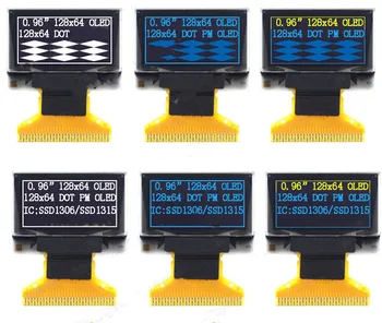 IPS 0.96 polegadas 30PIN SPI Branco/Azul/Amarelo / Azul Tela OLED SSD1306 SSD1315 Unidade IC 128*64 I2C/8 bits de Interface Paralela