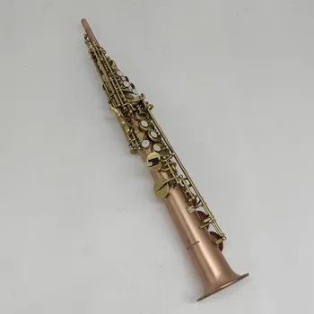 Japão--S 901 Bronze Reta Sax Soprano Sax Bb B Plano De Sopro Instrumento Natural Shell Chave Esculpir Padrão