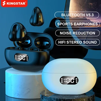 KINGSTAR S19 sem Fio Bluetooth 5.3 Fone de ouvido Osso Condução de Fones de ouvido de Redução de Ruído TWS Fones de ouvido Impermeável Esportes Fones de ouvido