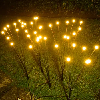 LED levada pelo Vento Solar Firefly Lâmpada de Acampamento ao ar livre da Lâmpada do Gramado de Projeto de Iluminação da Paisagem Decoração Firefly Lâmpada