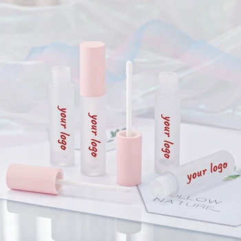 Logotipo personalizado Atacado Pink Gloss Tubos Privados de Rotulagem Vazio Fosco Recipiente Lip Gloss em Massa Batom de Embalagem de BAIXO MOQ