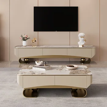 Luz de Luxo Vento Rock Placa de TV, Armário de Mesa de Chá Combinação Pós-moderno, Simples e Chão da Sala de estar de Gabinete