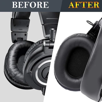 M50X Substituição Protecções Compatível Com o Audio Technica ATH M50 M50X M50XBT M50RD M40X M30X M20X MSR7 SX1 Fones de ouvido