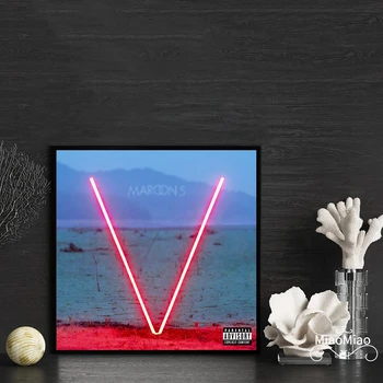 Maroon 5 V De Música E Capa Do Álbum Cartaz De Lona Arte De Impressão Decoração De Casa, Pintura De Parede ( Sem Moldura )