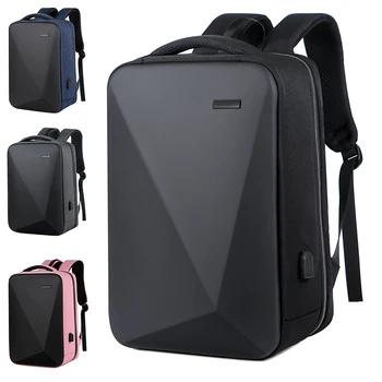 Masculino Backpack do Laptop do Anti Roubo, Impermeável, Mochila Portátil USB de Carregamento de Viagem, Mochilas Homens de Trabalho do Escritório de Negócios Saco Preto